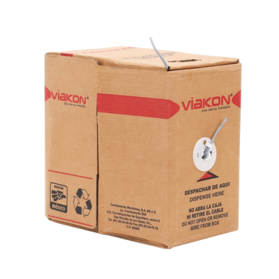 Bobina de 305 Metros / Cable de Cobre / 4 X 18 AWG / Tipo Alarmas UL / Para Interior / Color Gris / Para Aplicaciones de Alarmas de Intrusión / Interfonos / TV Porteros / y Multi-Propósito / Hecho en México