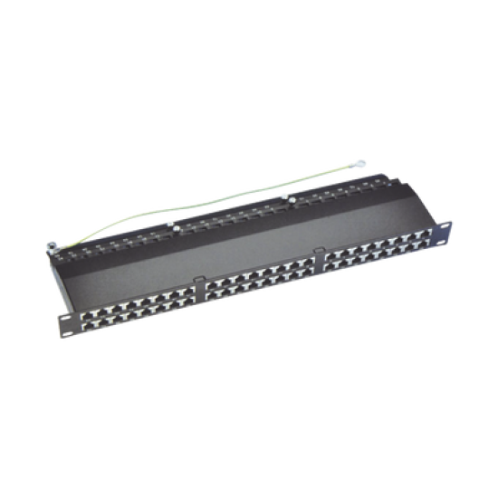 Panel de parcheo de impacto (110) blindado de 48 puertos Cat6A 