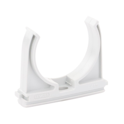 Soporte de presión (Abrazadera), PVC Auto-extinguible, abierto para tubería de 50 mm 