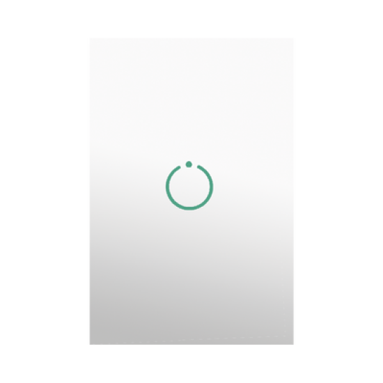 (ZWAVE) Interruptor On/Off panel táctil touch inalámbrico Zwave Plus 1 boton. Compatible con Hubitat HC8, Álula  M2M, otro 