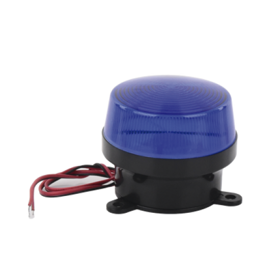 Mini estrobo color azul con montaje de pestaña. 