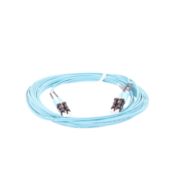 Jumper de Fibra Optica Multimodo 50/125 OM3, LC-LC Duplex, OFNR (Riser), Color Aqua, 5 Metros