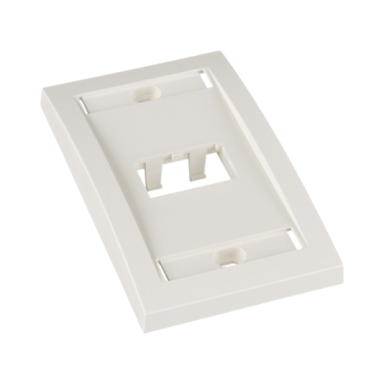 Placa de Pared Vertical Ejecutiva, Salida Para 2 Puertos Mini-Com, Con Espacios Para Etiquetas, Color Blanco Mate