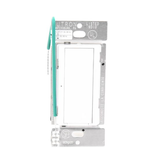 (RadioRA2) Switch on/off  RRD-8S-DV-WH de doble voltaje, un solo polo 120V/, 8A/, 1/10HP 3A en motores, apaga y enciende iluminación ó motor, NO requiere cable neutro.