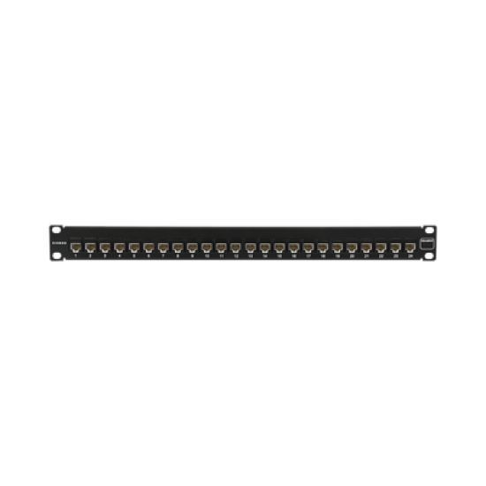 Patch Panel UltraMAX. UTP, Precargado con Jacks Cat6A, 24 Puertos, Plano, 1U