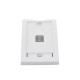 Placa de Pared Vertical Ejecutiva, Salida Para 1 Puerto Mini-Com, Con Espacios Para Etiquetas, Color Blanco