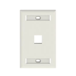 Placa de Pared Vertical, Salida Para 1 Puerto Keystone, Con Espacios Para Etiquetas, Color Blanco