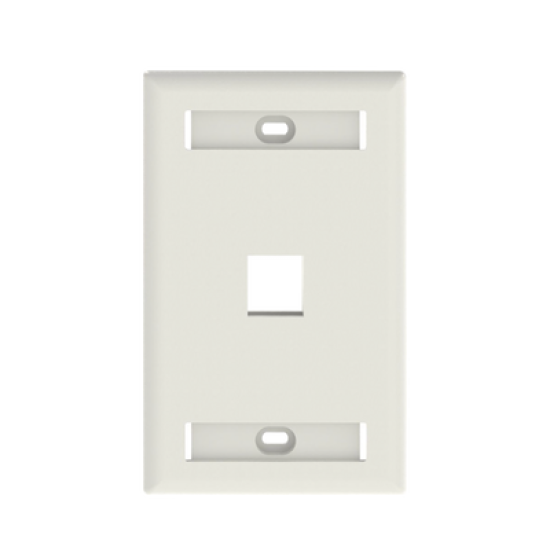Placa de Pared Vertical, Salida Para 1 Puerto Keystone, Con Espacios Para Etiquetas, Color Blanco