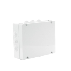 Caja de derivación de PVC Auto-extinguible con 12 entradas, tapa atornillada, 380x300x120 MM, Para Exterior (IP55)