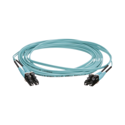 Jumper de Fibra Optica Multimodo 50/125 OM4, LC-LC Duplex, OFNR (Riser), Color Aqua, 10 Metros
