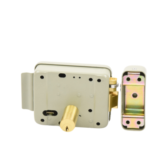 Cerradura Eléctrica con Botón de Salida / Incluye Llave  / Exterior / Izquierda