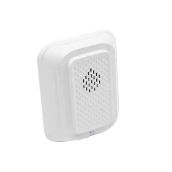 Sirena para Montaje en Pared, 12 a 24 Vcc, Color Blanco, Nuevo Diseño Moderno y Elegante y Menor Consumo de Corriente