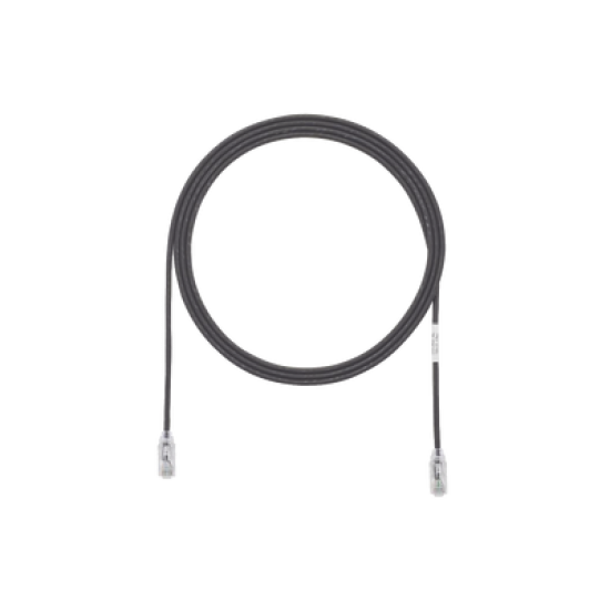 Cable de Parcheo TX6, UTP Cat6, Diámetro Reducido (28AWG), Color Negro, 3ft 