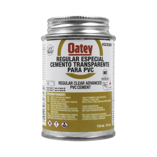 Cemento Claro de 118 ml para Tubo Conduit PVC Pesado.