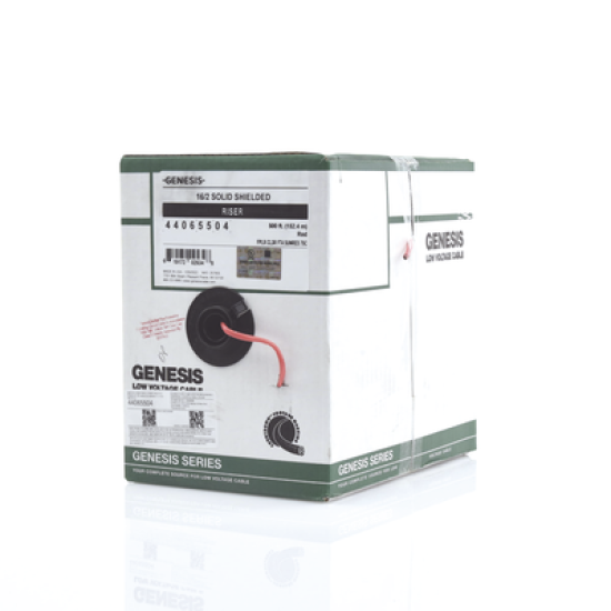 Bobina de 152 Metros de Alambre / 2 x 16 AWG / BLINDADO / Tipo FPLR / Color Rojo / Para Aplicaciones en Sistemas de Detección de Incendio y Sistemas de Evacuación