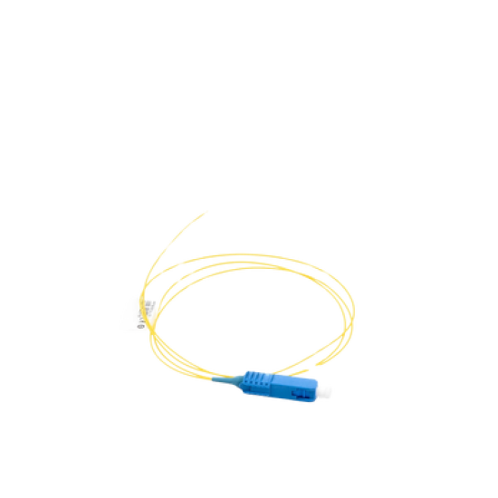 Pigtail de Fibra Óptica SC/UPC Simplex, Monomodo OS1/OS2 XGLO, OFNR, Color Amarillo, 1 Metro