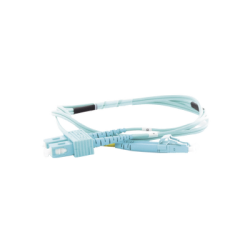 Jumper de Fibra Óptica Multimodo OM3 50/125 LC-SC OFNR (Riser), 2.0 mm, Dúplex, Aqua, 1 metro