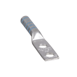 Terminal de Compresión de Barril Largo, de Dos Orificios de 1/4, para Cable 6 AWG, Espacios Entre Orificios de 0.63in