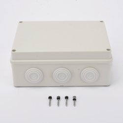 Caja Derivación-Conexión de Plástico (140 X 190 X 76 mm) con 10 Glándulas de Goma. Para Instalaciones Comerciales, Residenciales e Industriales. Incluye Tornillería para su Tapa. Funciona También como Registro.