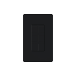 Placa de 6 puertos color negro