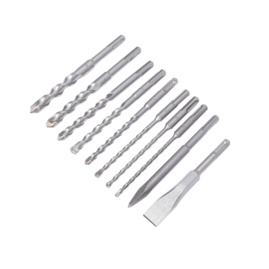  Juego con 10 piezas de brocas y cinceles SDS PLUS