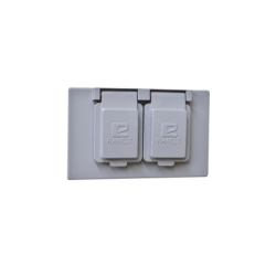 Tapa rectangular dúplex horizontal con  contratapa con mecanismo de auto-cierre de aluminio para uso de interiores y exteriores tipo RR.