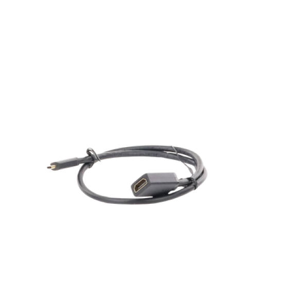 Adaptador Micro HDMI a HDMI (HDMI Tipo D)   / 18Gbps / 4K@60Hz / HDR /  Tecnología 3D / ARC / Carcasa PC+ABS / HDCP/ Longitud de 22 cm