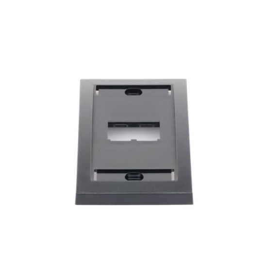 Placa de Pared Vertical Ejecutiva, Salida de 2 Puertos Mini-Com, Con Espacios Para Etiquetas, Color Negro