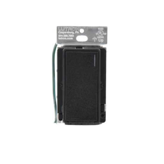 (RadioRA3) Apagador Auxiliar de pared, compañero de apagadores multilocación. Usar en 3 vías o escalera. Color negro.