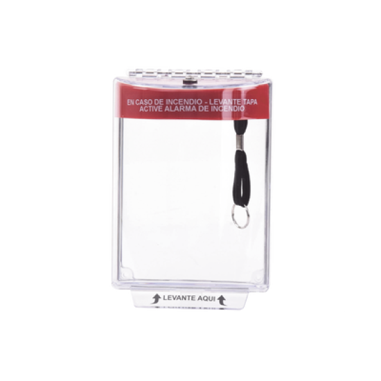 Cubierta Universal Transparente con Sirena, Texto de Incendio en Español