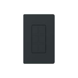 Placa de 6 puertos, color negro night.