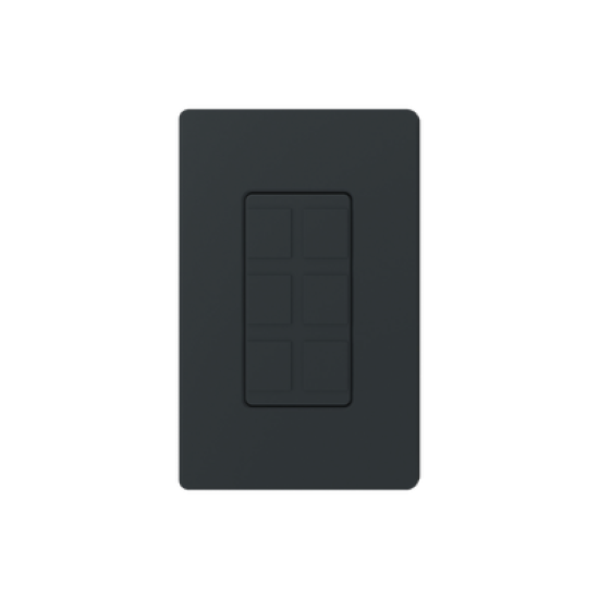 Placa de 6 puertos, color negro night.