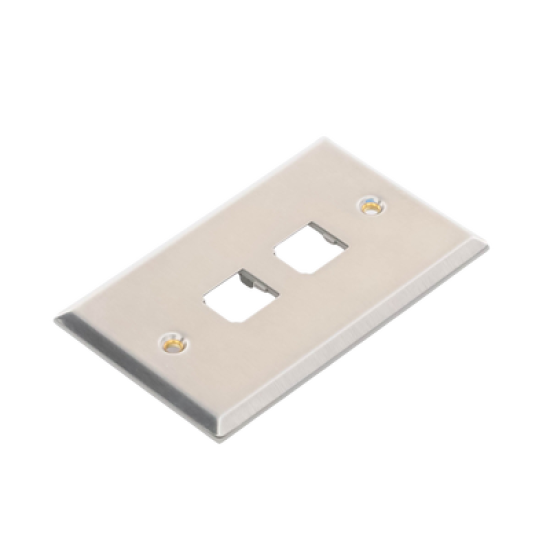 Placa de Pared Vertical, de Acero Inoxidable, Salida Para 2 Puertos Mini-Com