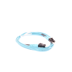 Jumper de Fibra Optica Multimodo 50/125 OM3, LC-LC Duplex, OFNR (Riser), Color Aqua, 2 Metros