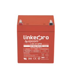 Batería 12 Vcc / 5.5 Ah / UL / Tecnología AGM-VRLA / Vida útil promedio de 5 años / Retardante a la Flama / Para uso en equipo electrónico, Alarmas de Intrusión / Incendio/ Control de acceso / Video Vigilancia / T