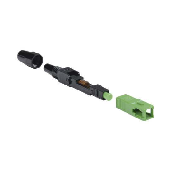 Conector Rápido de Instalación en Campo, Monomodo, SC/APC, pre-pulido, re-terminable, ideal para Aplicaciones FTTx