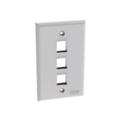 Placa de Pared Vertical, Salida Para 3 Puertos Keystone, Color Blanco
