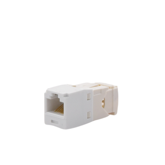 Conector Jack RJ45 Estilo TG, Mini-Com, Categoría 6, de 8 posiciones y 8 cables, Color Blanco