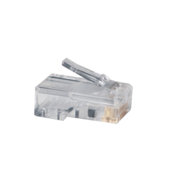 Plug RJ45 Cat5e, Para Cable UTP Calibre 22 a 26 AWG, Chapado en Oro de 50 micras