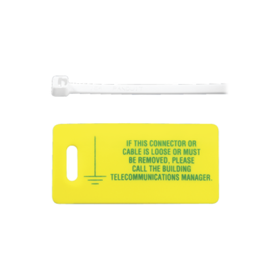 Kit de 10 Etiquetas Impresas para Identificación de Tierra Física, Incluye 10 Cinchos Retardantes a Flama