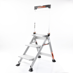 Escalera de Tijera con Punto de Apoyo Anti-caídas de 0.67 m (Nivel de Pie), con Peldaños JUMBO, (SKU 11903).