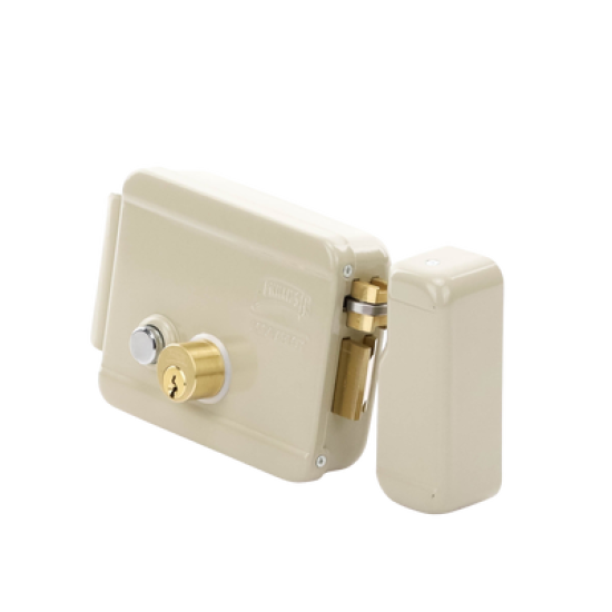 Cerradura Eléctrica / Incluye Llave / Derecha/ Con Botón integrado /Exterior