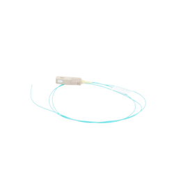 Pigtail de Fibra Óptica LC Simplex, Multimodo OM3 XGLO 50/125, OFNR, Color Aqua, 1 Metro