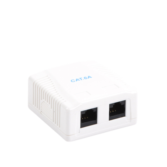 Caja de pared con 2 puertos, incluye 2 jacks UTP Cat6A