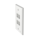 Placa de Pared Vertical, Salida Para 4 Puertos Keystone, Color Blanco 