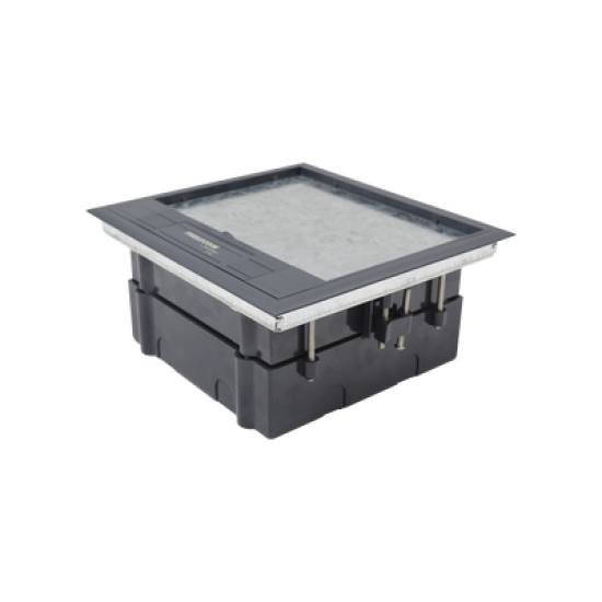Caja de piso para dos módulos universales (Socket M2), para alimentación eléctrica y redes de datos (11000-33401) No incluye faceplates  