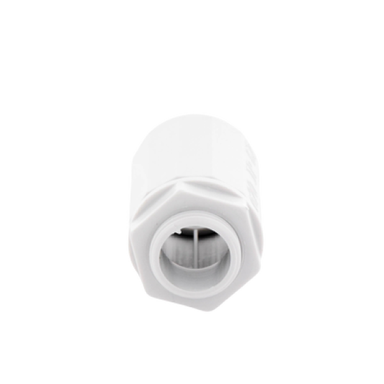 Conector de tubería rígida a caja (Racor), PVC Auto-extinguible, de 20 mm