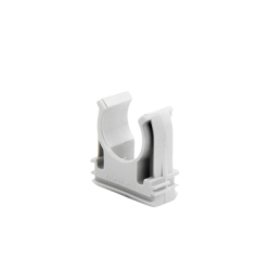 Soporte de presión (Abrazadera), PVC Auto-extinguible, abierto para tubería de 20 mm