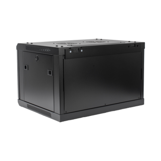 Gabinete PRECISION, Con Puerta de Cristal Templado, de 19in, 6UR, 450mm de Profundidad, Color Negro