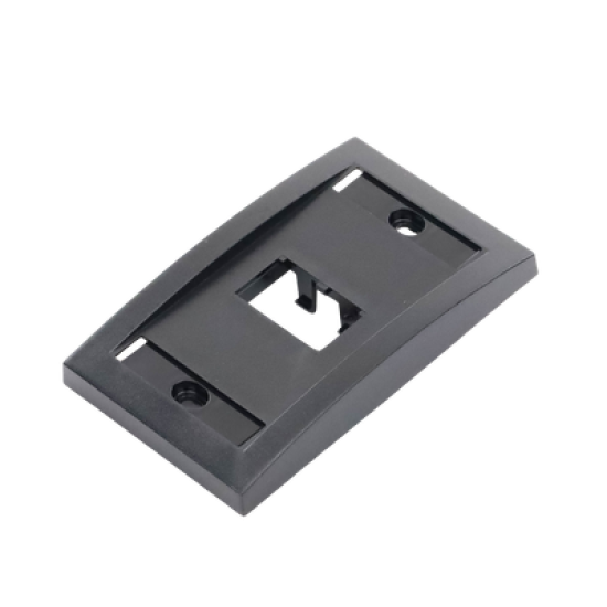 Placa de Pared Vertical Ejecutiva, Salida de 2 Puertos Mini-Com, Con Espacios Para Etiquetas, Color Negro